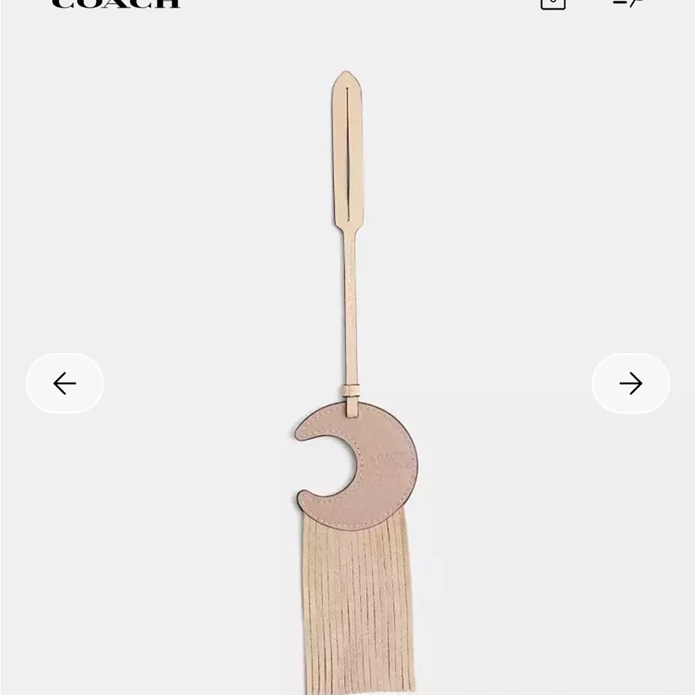 Coach Remade Fringed Moon Bag Charm - Picture 3 of 4